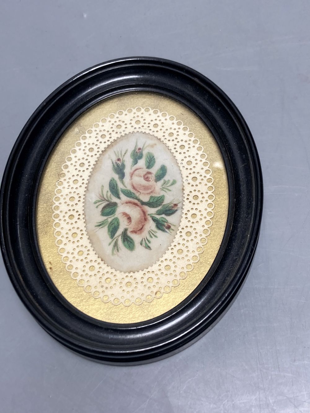 Two pairs of Edwardian watercolour flower and bird studies, retailed by F.J. Harris & Son, of Bath